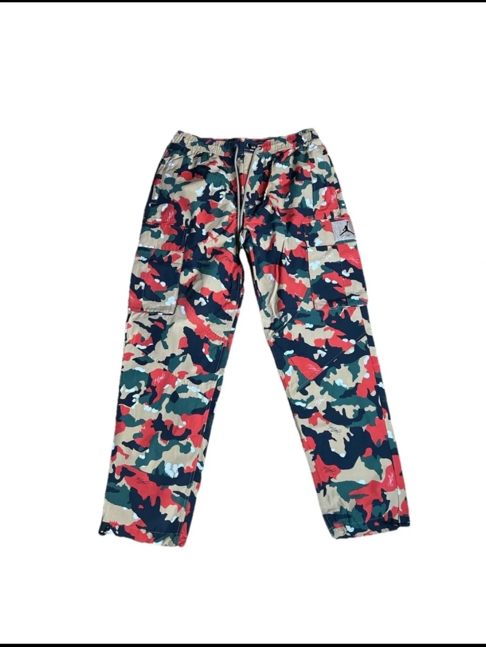 Men's Multicolor Jordan Camo Cargo Pants - Drawstring Waist